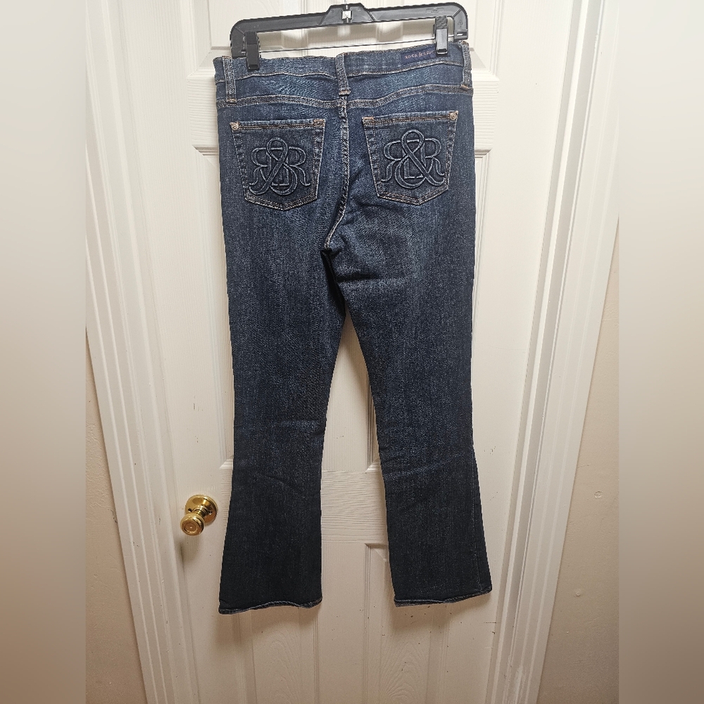 Women's ROCK & REPUBLIC “Cassandra” Bootcut Jeans Size 10 Blue Denim - Picture 5 of 11